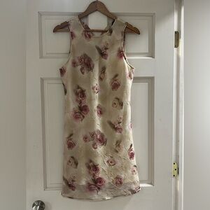 City Triangles Floral Mini Dress - Cream and Pink